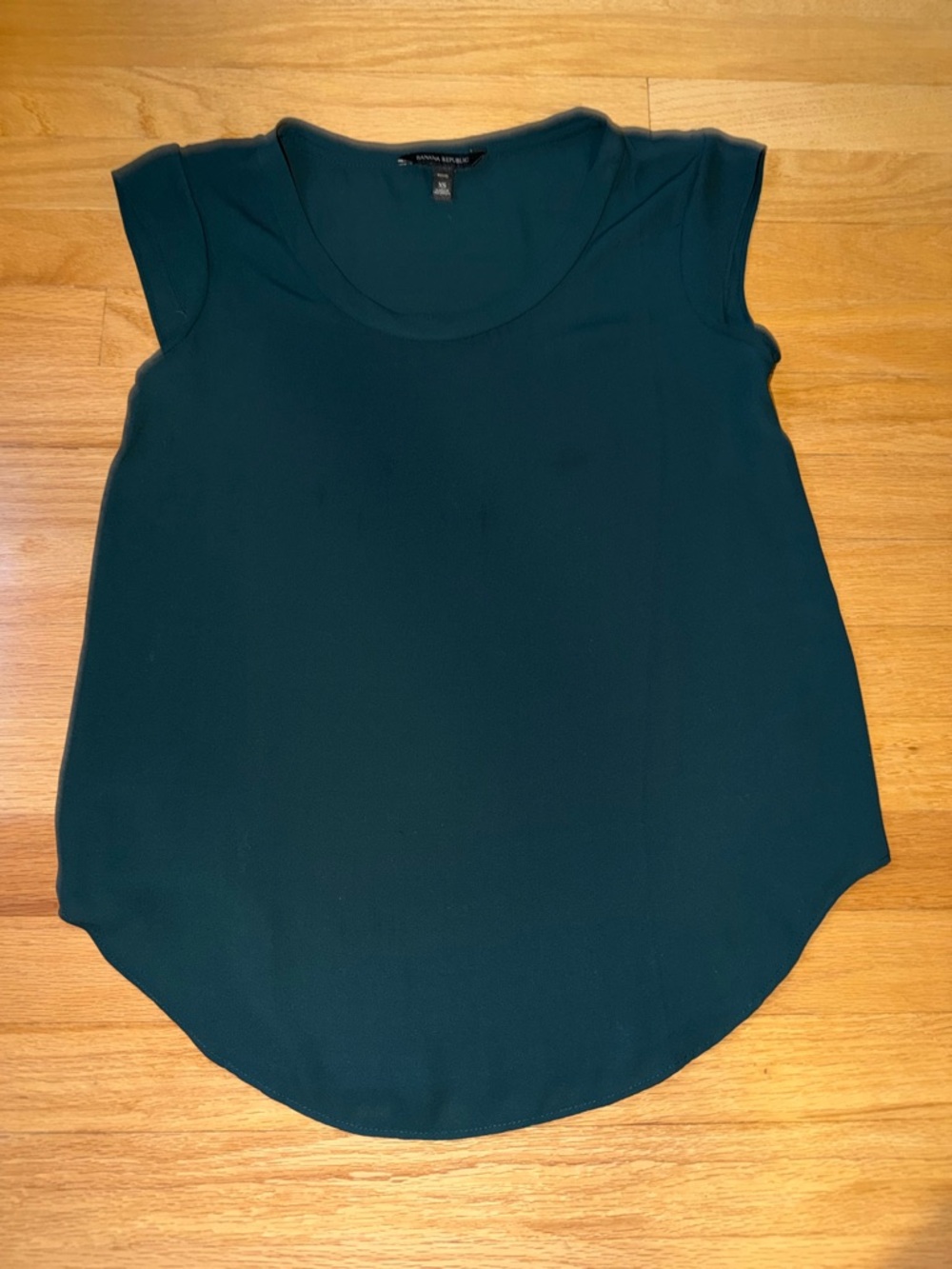 Banana Republic Cap Sleeve Scoop Neck Top - Teal Green